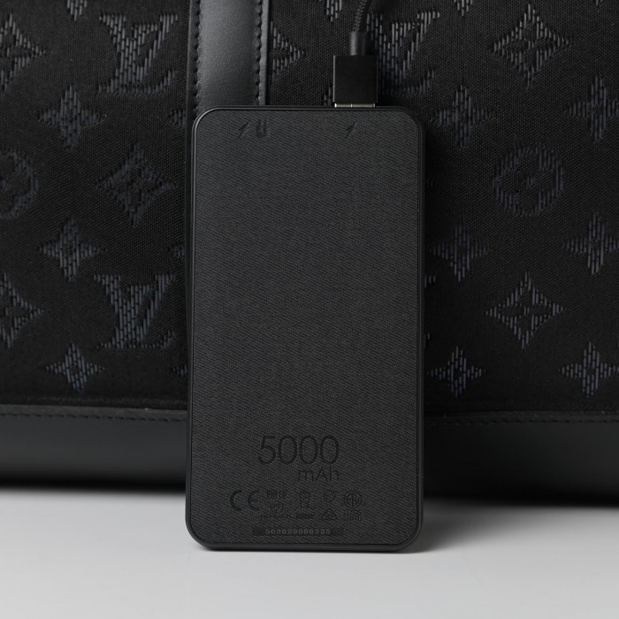 LOUIS VUITTON Jacquard Monogram Light Up Keepall Bandouliere 50 Black