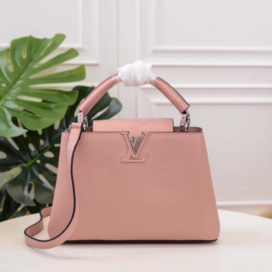 1LOUIS VUITTON Taurillon Capucines PM Magnolia