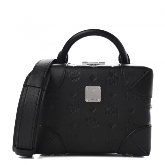 MCM Calfskin Ottomar Monogram Small Berlin Crossbody Black