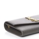 YSL Grain De Poudre Uptown Chain Wallet Pebble