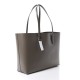 YSL Grained Calfskin Large Shopping Tote Warm Taupe Black