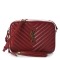 YSL Calfskin Matelasse Monogram Lou Camera Bag Rouge Eros