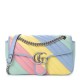 0GUCCI Calfskin Matelasse Diagonal Small GG Marmont Shoulder Bag Multicolor Pastel