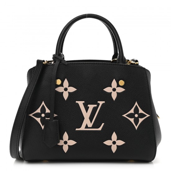 LOUIS VUITTON Empreinte Monogram Giant Montaigne BB Black Beige